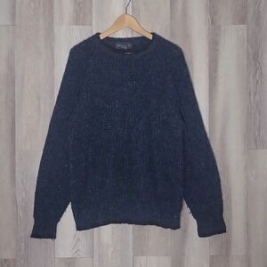 Christopher Hayes Mens M Vintage Wool Sweater Blue 80s 90s Grandpa Cottage